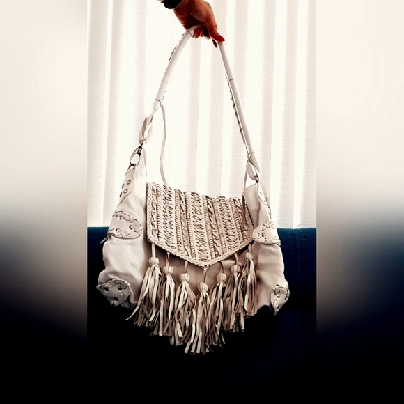 ASOS GENUINE LEATHER HOBO BAG white - Picture 1 of 6